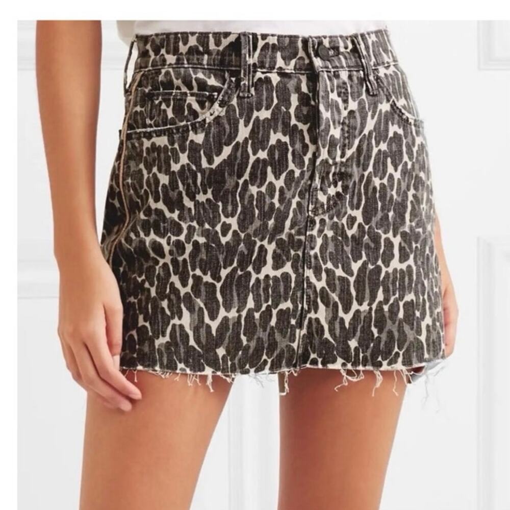 MOTHER vagabond leopard animal print mini skirt XS 2